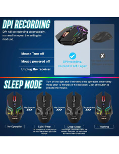 Ratón Inalámbrico para Juegos CHONCHOW WG01 RGB 3200 DPI 2