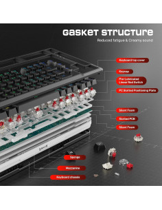 Teclado Mecánico Inalámbrico Redragon K713 RGB 75% 82 Teclas 2