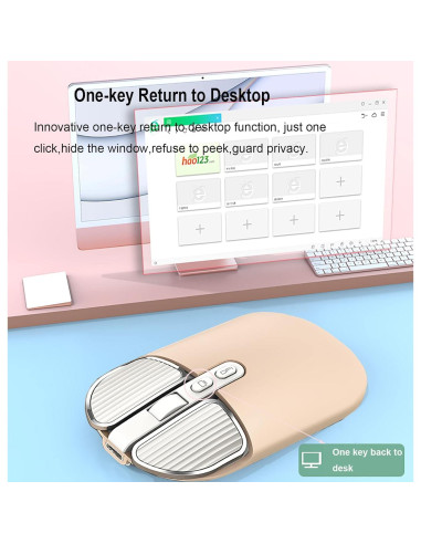 Ratón Inalámbrico Recargable Junsida Tutushu 2400DPI Color Crema