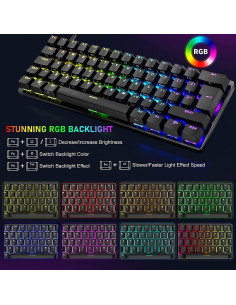 Combo Teclado Mecánico y Ratón Gaming LexonElec RGB 61 Teclas 2