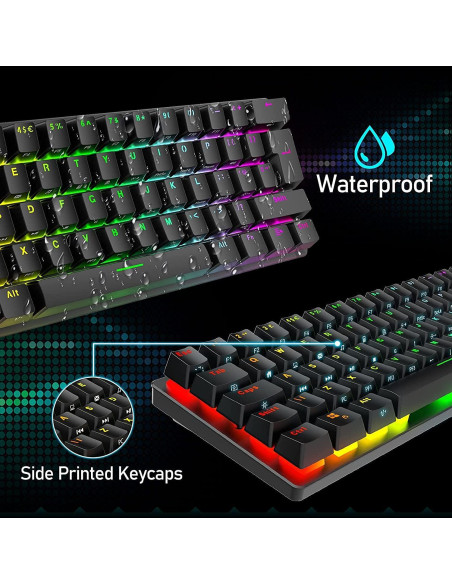 Combo Teclado Mecánico y Ratón Gaming LexonElec RGB 61 Teclas Combo Teclado Mecánico y Ratón Gaming LexonElec RGB 61 Teclas