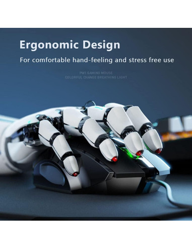 Ratón USB con cable Censprin ergonómico 1200 DPI clic silencioso