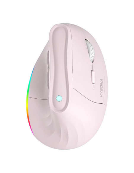 Ratón Inalámbrico Ergonómico Kysona EM9 Rosa Recargable