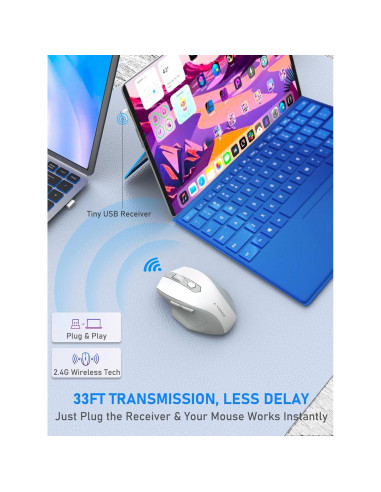 Ratón Inalámbrico E-YOOSO 4000 DPI Ergonómico 6 Botones