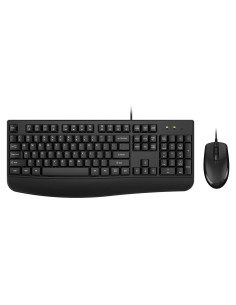 Combo Teclado Ergonómico con Reposamanos y Ratón EDJO Negro