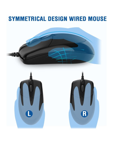 Combo Teclado Ergonómico con Reposamanos y Ratón EDJO Negro
