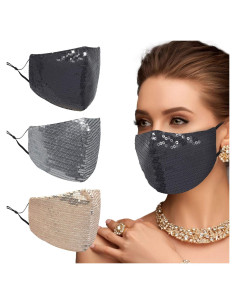 Mascarilla de Cristal UOUDIO con Rhinestones Brillantes para Mujeres