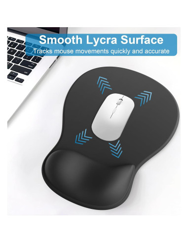 Alfombrilla de Ratón Ergonómica G JGOO con Reposamuñecas Negra