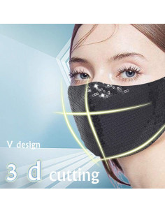 Mascarilla de Cristal UOUDIO con Rhinestones Brillantes para Mujeres 2