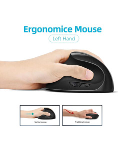Ratón Vertical Inalámbrico Ergonomico BeWishes para Zurdos 3 DPI 2