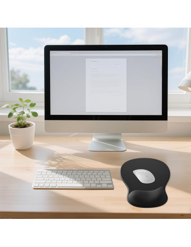 Alfombrilla de Ratón Ergonómica G JGOO con Reposamuñecas Negra
