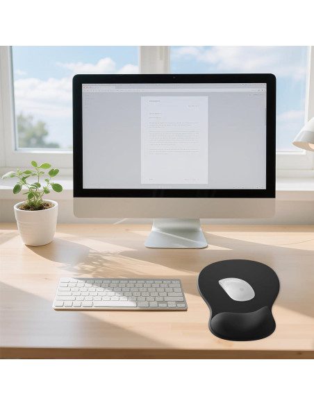 Alfombrilla de Ratón Ergonómica G JGOO con Reposamuñecas Negra