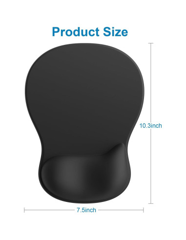 Alfombrilla de Ratón Ergonómica G JGOO con Reposamuñecas Negra