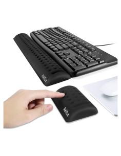 Juego de Reposamuñecas Ergonómico Aelfox para Teclado y Ratón Negro