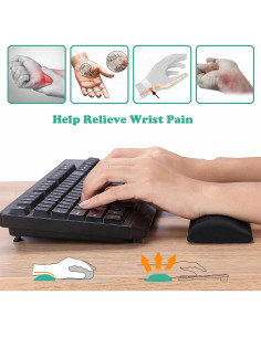 Juego de Reposamuñecas Ergonómico Aelfox para Teclado y Ratón Negro 2
