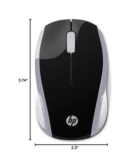 Mouse Inalámbrico HP 200 Negro Plata 1000 dpi Mouse Inalámbrico HP 200 Negro Plata 1000 dpi