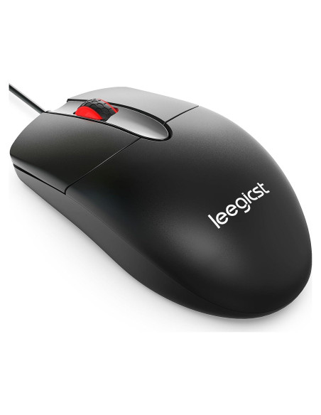 Ratón Óptico Ergonómico con Cable Leegicst M102 USB Negro