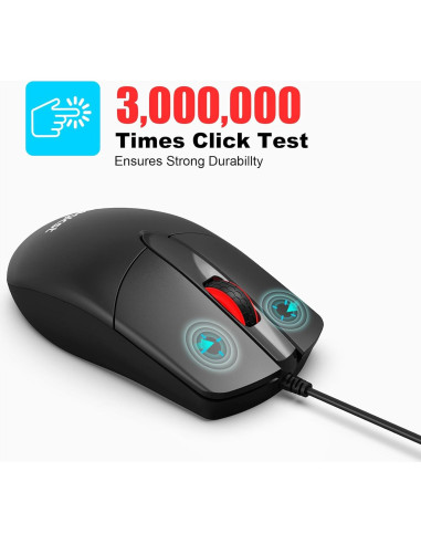 Ratón Óptico Ergonómico con Cable Leegicst M102 USB Negro