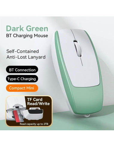 Ratón Inalámbrico Mini SHARE SUNSHINE Verde con Lector TF