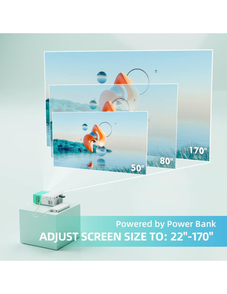 Proyector Mini Wepvo YG300Plus 1080P Portátil Verde Menta