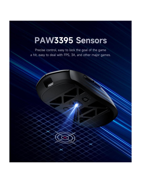 Ratón Gaming Inalámbrico MCHOSE AX5 Pro 26k DPI 53g Negro