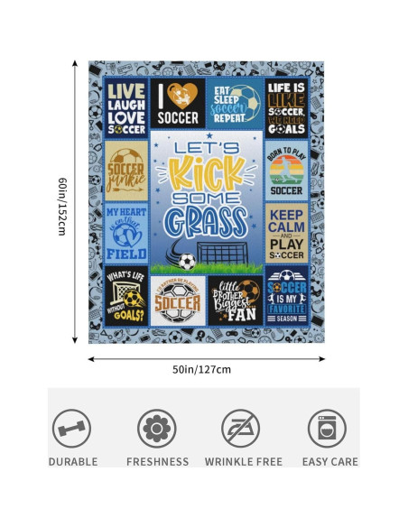 Manta de Fútbol para Niños Paihvcn 152.4x127cm Poliester