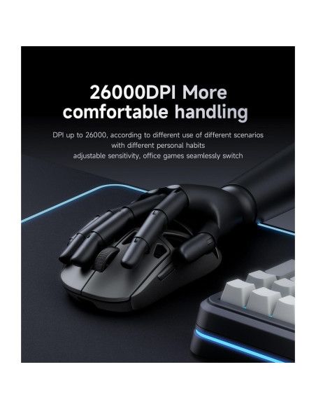 Ratón Gaming Inalámbrico MCHOSE AX5 Pro 26k DPI 53g Negro