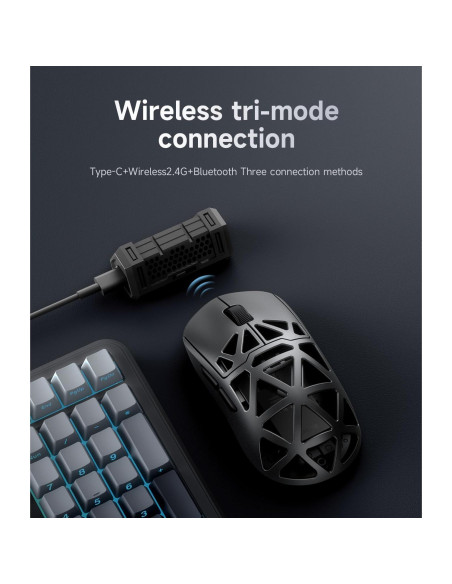 Ratón Gaming Inalámbrico MCHOSE AX5 Pro 26k DPI 53g Negro