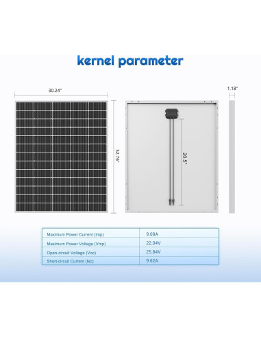 Panel Solar 200W Alrska Monocristalino Alta Eficiencia 12/24V