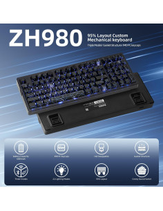 Teclado Mecánico Inalámbrico ZORNHER ZH980, 95% Compacto RGB 2