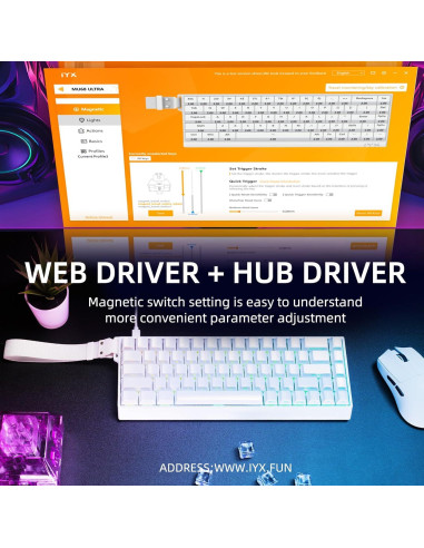 Teclado IROK MU68 Ultra RGB Mecánico Compacto 68 Teclas