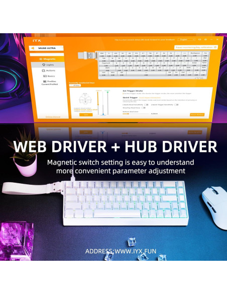 Teclado IROK MU68 Ultra RGB Mecánico Compacto 68 Teclas