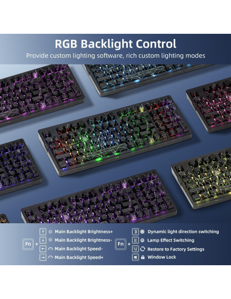 Teclado Mecánico Inalámbrico ZORNHER ZH980, 95% Compacto RGB