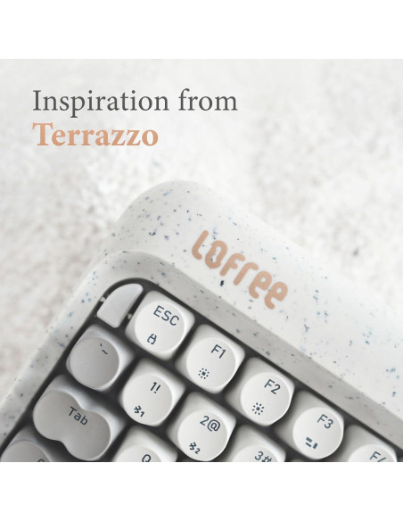 Teclado Mecánico Lofree Zero ARTZ 75% Recargable Terrazzo Gris