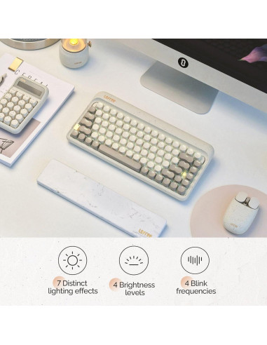 Teclado Mecánico Lofree Zero ARTZ 75% Recargable Terrazzo Gris