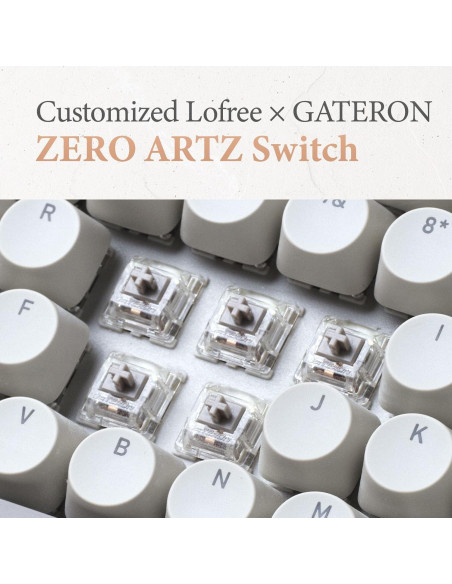Teclado Mecánico Lofree Zero ARTZ 75% Recargable Terrazzo Gris