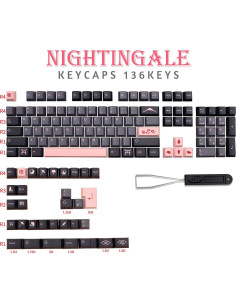 Set de Teclas Noche Sakura Molgria PBT 136 Teclas para Teclado 2