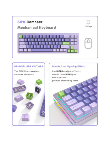 Teclado Mecánico Inalámbrico ATTACK SHARK M71 TKL RGB 4600mAh