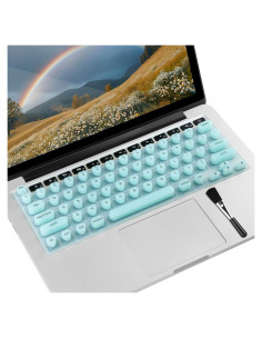 Cubierta de Teclado Silicona TS-MAYKA para Uñas Largas Azul