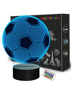 Lámpara de Noche 3D FULLOSUN Balón de Fútbol con Control Remoto