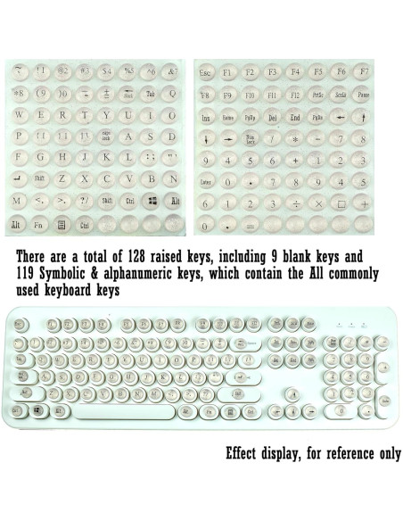 128 Piezas Teclas de Silicona Autoadhesivas Zooplan Rosa