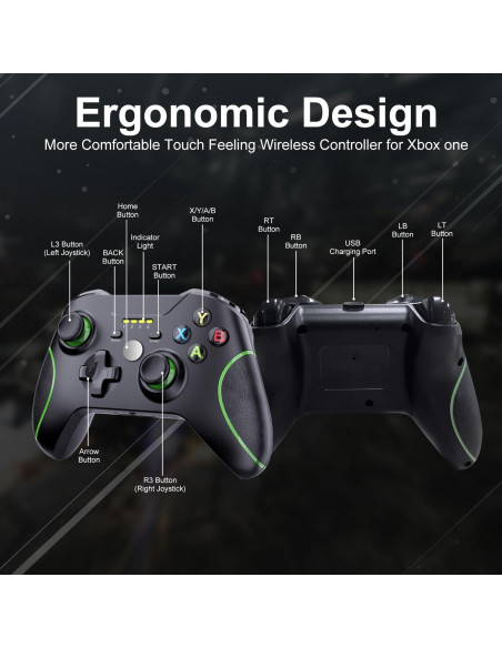 Controlador Inalámbrico Xbox One DZHI 800mAh Negro