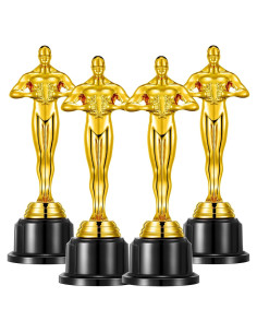 Trofeo de Oro 10 cm Jorpneost - Paquete de 4 Estatuas