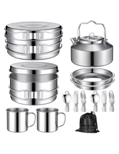 Kit de Cocina para Camping Funnymoom 15 Piezas Acero Inoxidable