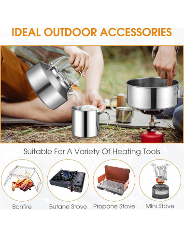 Kit de Cocina para Camping Funnymoom 15 Piezas Acero Inoxidable