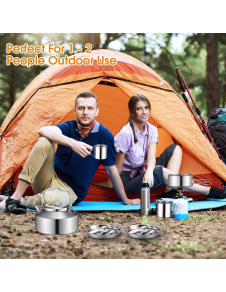 Kit de Cocina para Camping Funnymoom 15 Piezas Acero Inoxidable
