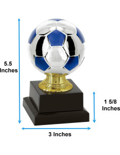 Trofeo de Balón de Fútbol Medallas Express Plateado 15.24cm 2
