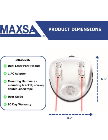 Guía de Estacionamiento Doble Láser Maxsa 37312 Plata