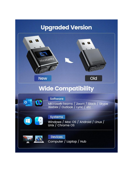 Agitador de Ratón USB Meatanty Indetectable con Pantalla LED