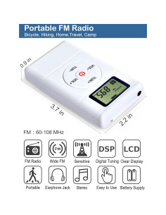 Radio FM Portátil ZHIWHIS con Sintonizador Digital y Auriculares 2